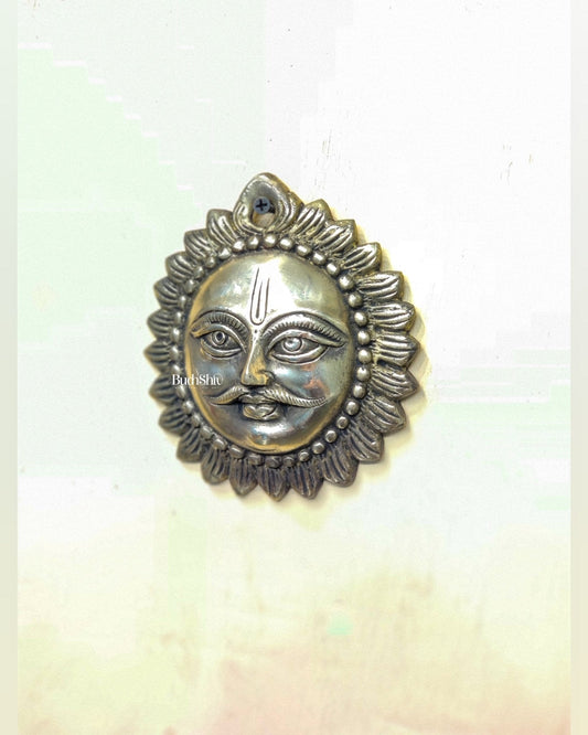 Brass Surya dev sun god wall hanging 5 inch