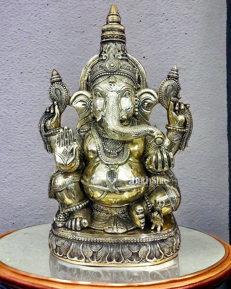 Brass Surya Ganesha Statue 20"