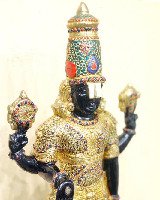 Brass Tirupati Balaji lord Venkateshwara Statue 33 inch