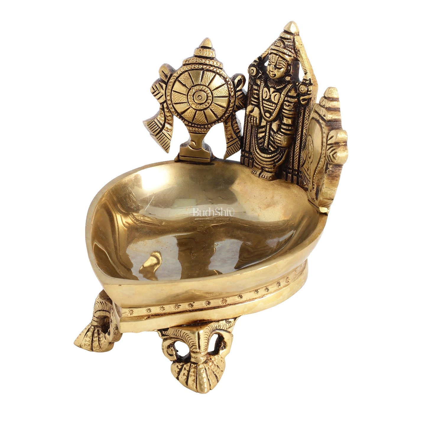 Brass Tirupati Balaji Shankh Chakra Lamp 5"
