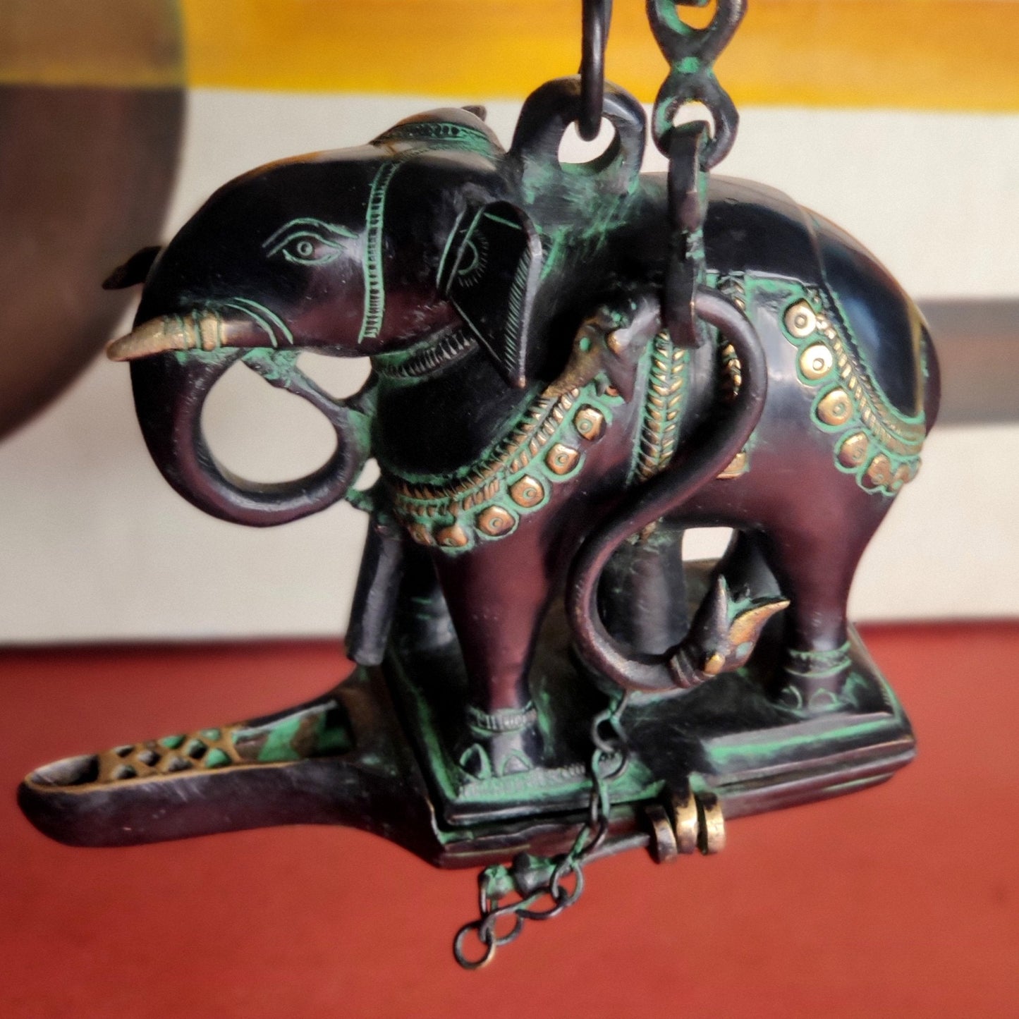 Brass Unique Hanging Elephant Lamp antique