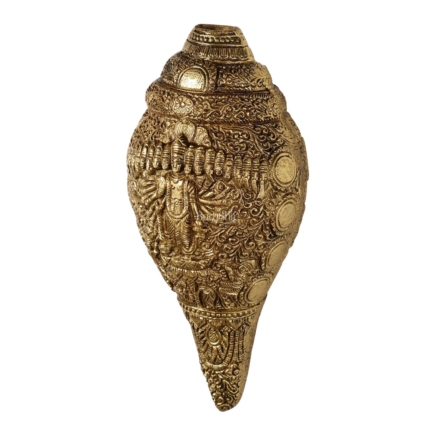 Brass Vishnu Virat Roop Vishwaroopam Shankh Conch 8.5 inch antique
