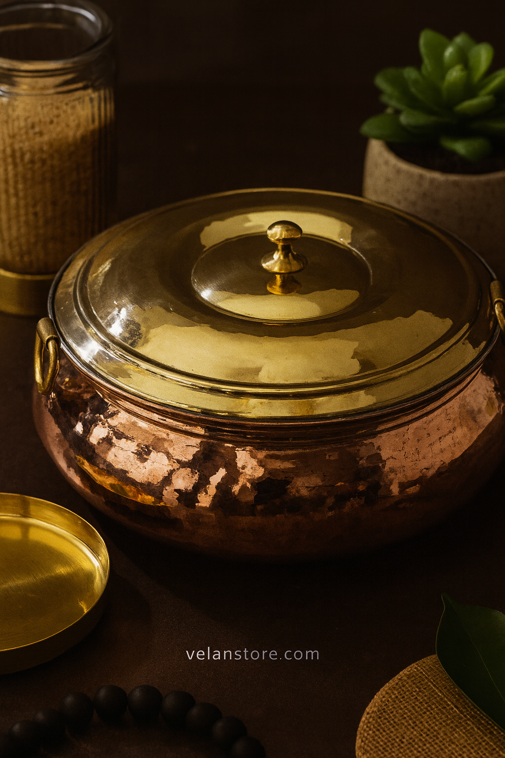 Copper Hammered Lagan - Lagaan for cooking- Naturally non stick , Non Toxic, Teflon Free