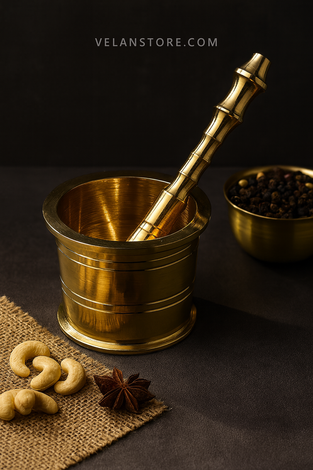 Brass Mortar and Pestle (Okhli)