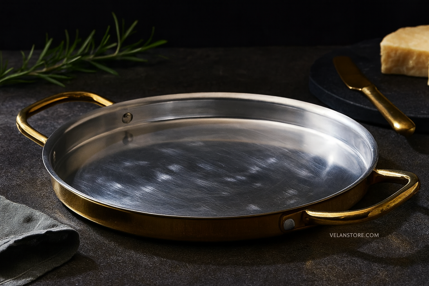 Brass Dosa Tawa with Insulated handles: Naturally Non-Stick Tava & Uses Less Oil