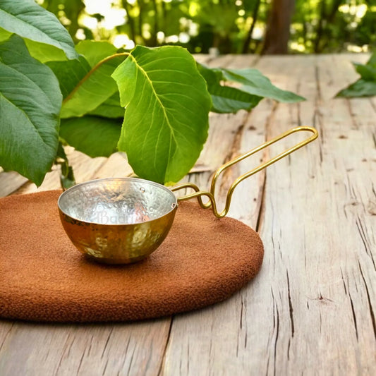 Pure Brass Tadka Pan with Tin Coating – Traditional Indian Tempering Pan