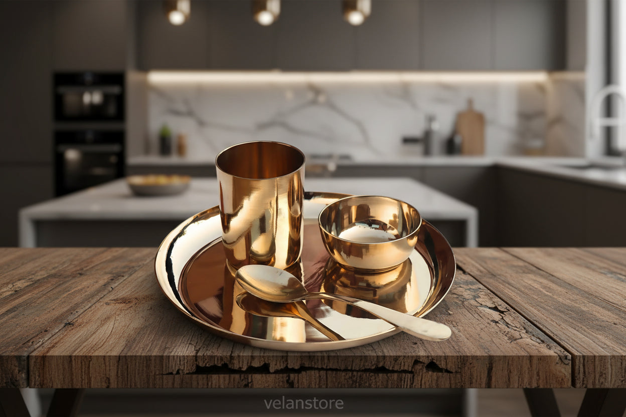 Pure Kansa Baby Dinner Set of 4 - Baby Dish Set