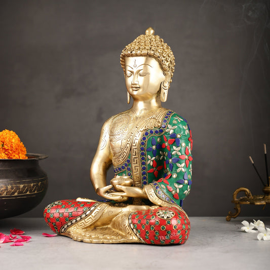 Buddha Brass Idol buddha meditation 12 inch