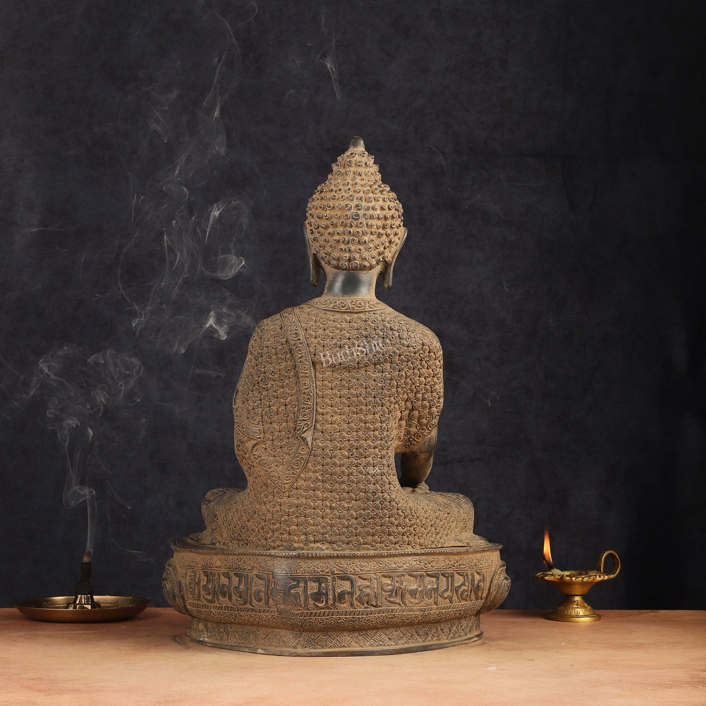 Buddha Brass Statue 16 inch Sand Finish