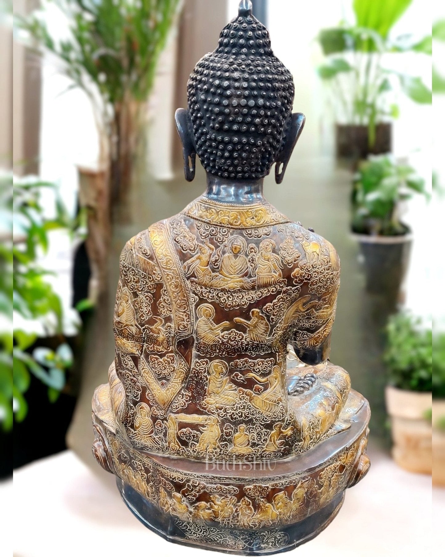 Buddha Brass Statue Lifestory Aashirwaad Mudra 33 inch