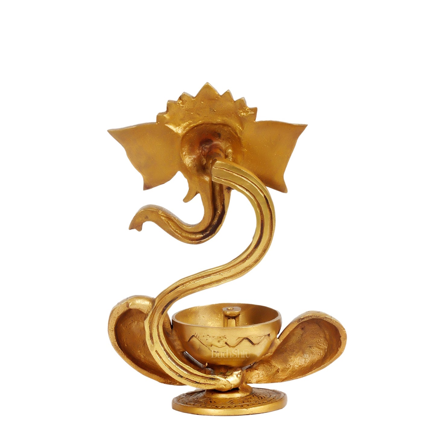 Buy Brass Abstract Ganesha with Engraved Design Diya - BudhShiv