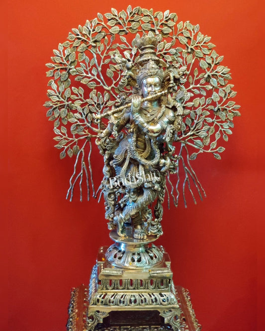 Buy Krishna with Kalpavriksha tree statue - Handcrafted with Perfection - 36 inch