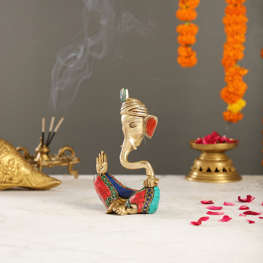 Contemporary Brass Pagadi Ganesha Idol | 7 inch