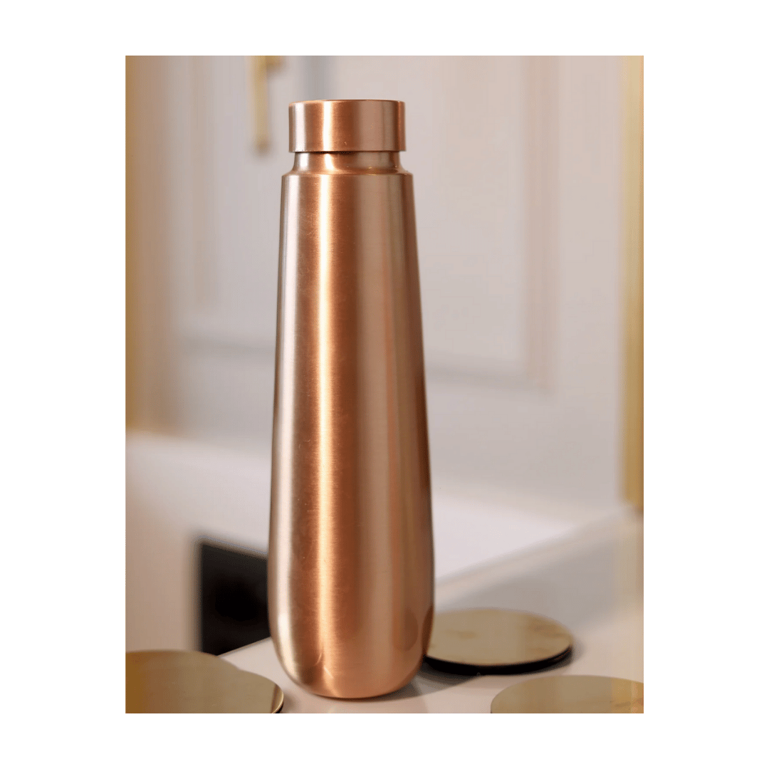 Slim Copper Water Bottle – Stylish Ayurvedic Drinkware for Everyday Hydration