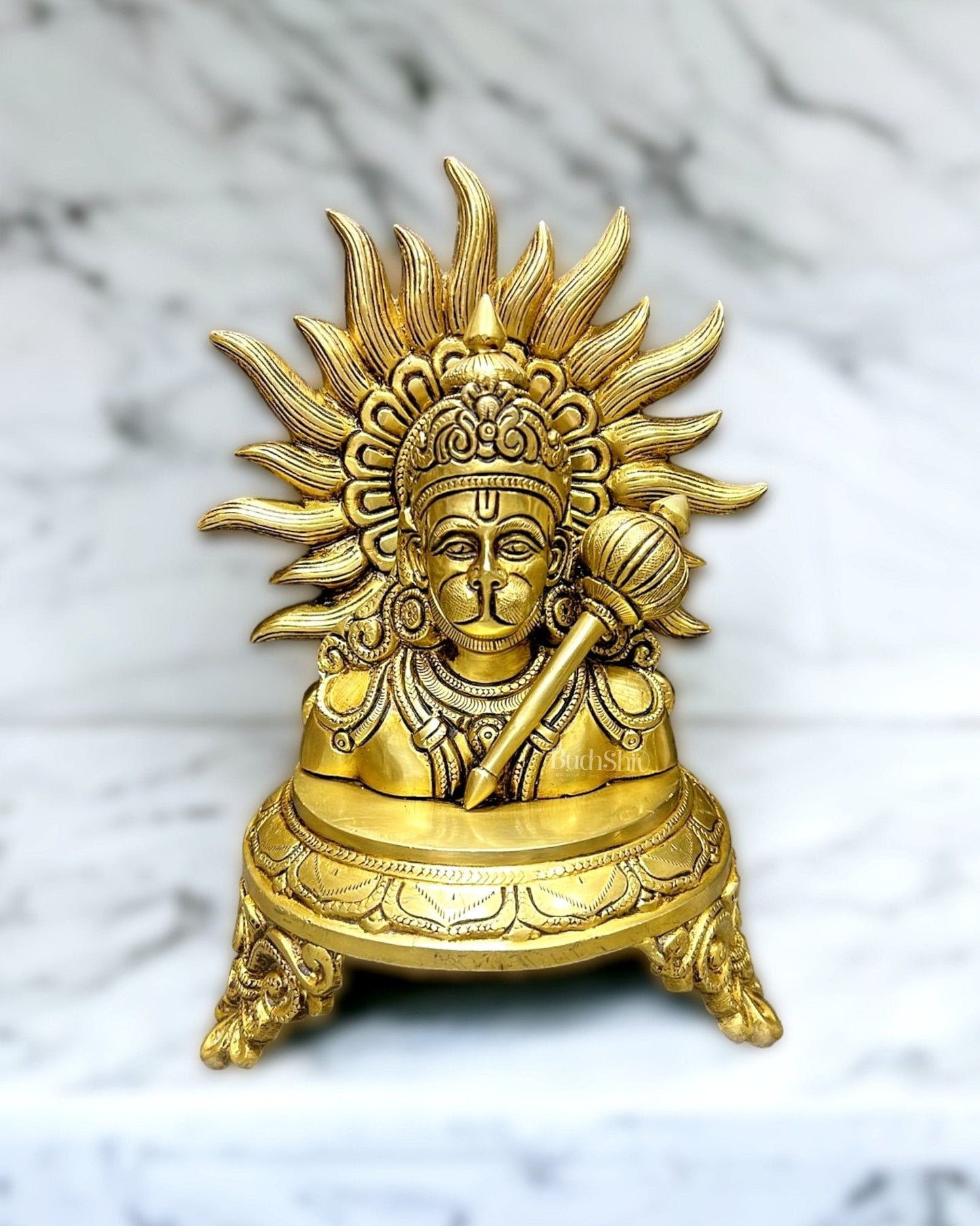 Divine Brass Lord Hanuman Head 9.5 inch
