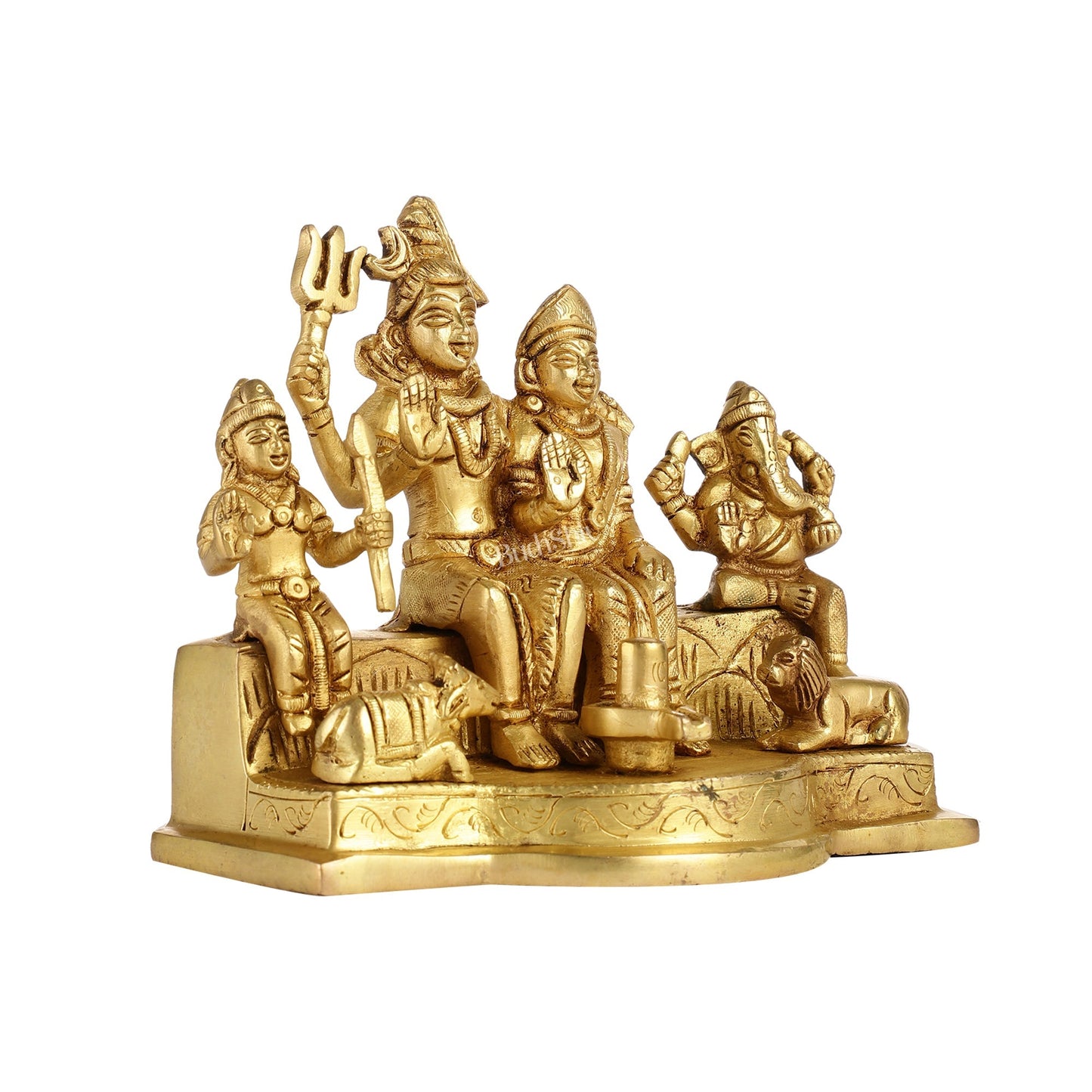 Divine Brass Shiv Parivar Statue 5"