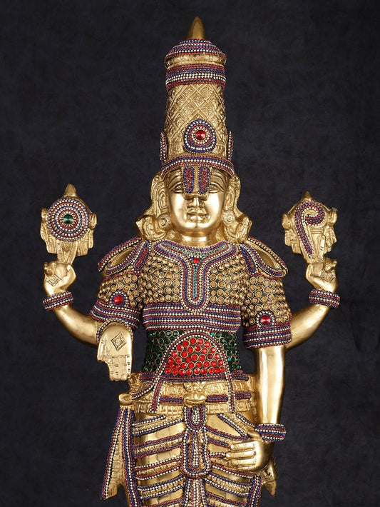 Divine Pure Brass Tirupati Balaji Idol 33"