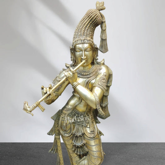 Divine Superfine brass Krishna Murlidhar Idol | 36 inch/ 3 feet