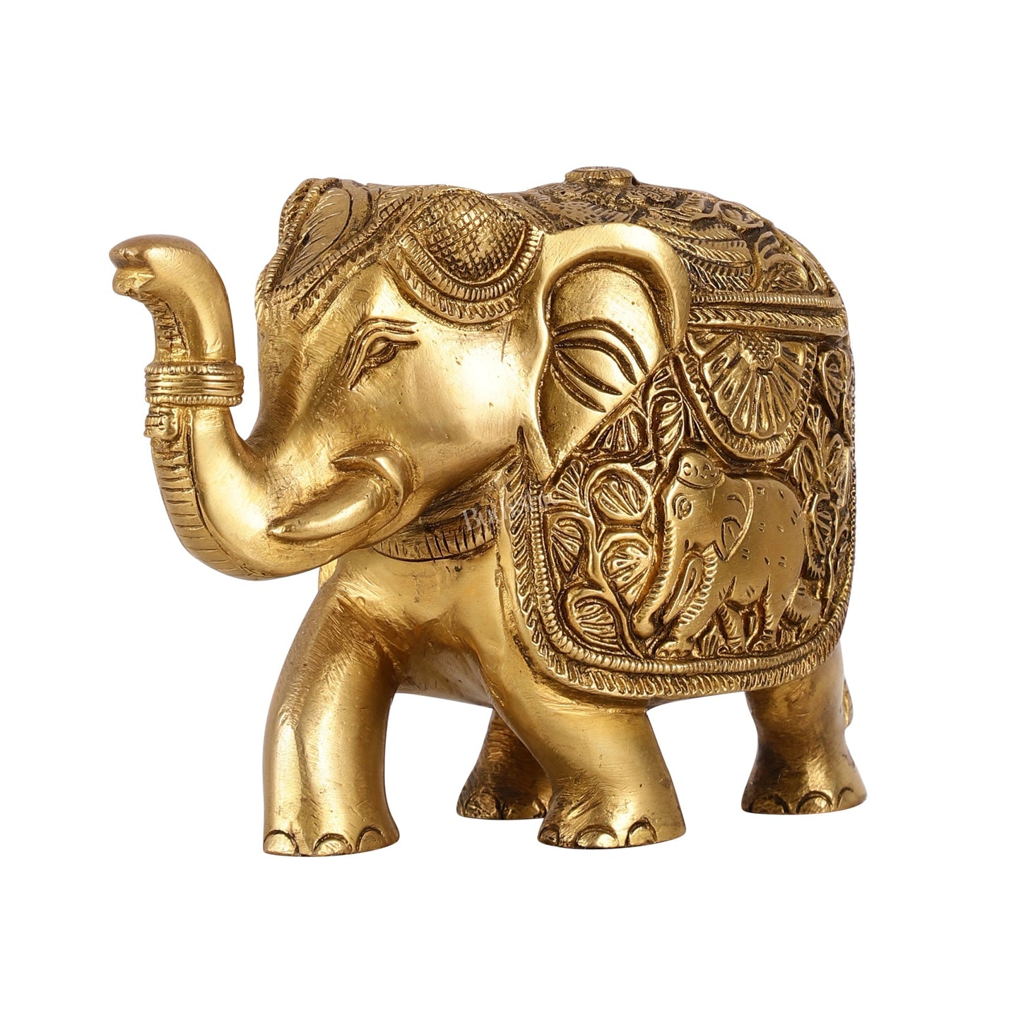 Elegant Brass Elephant statue - 7 inch