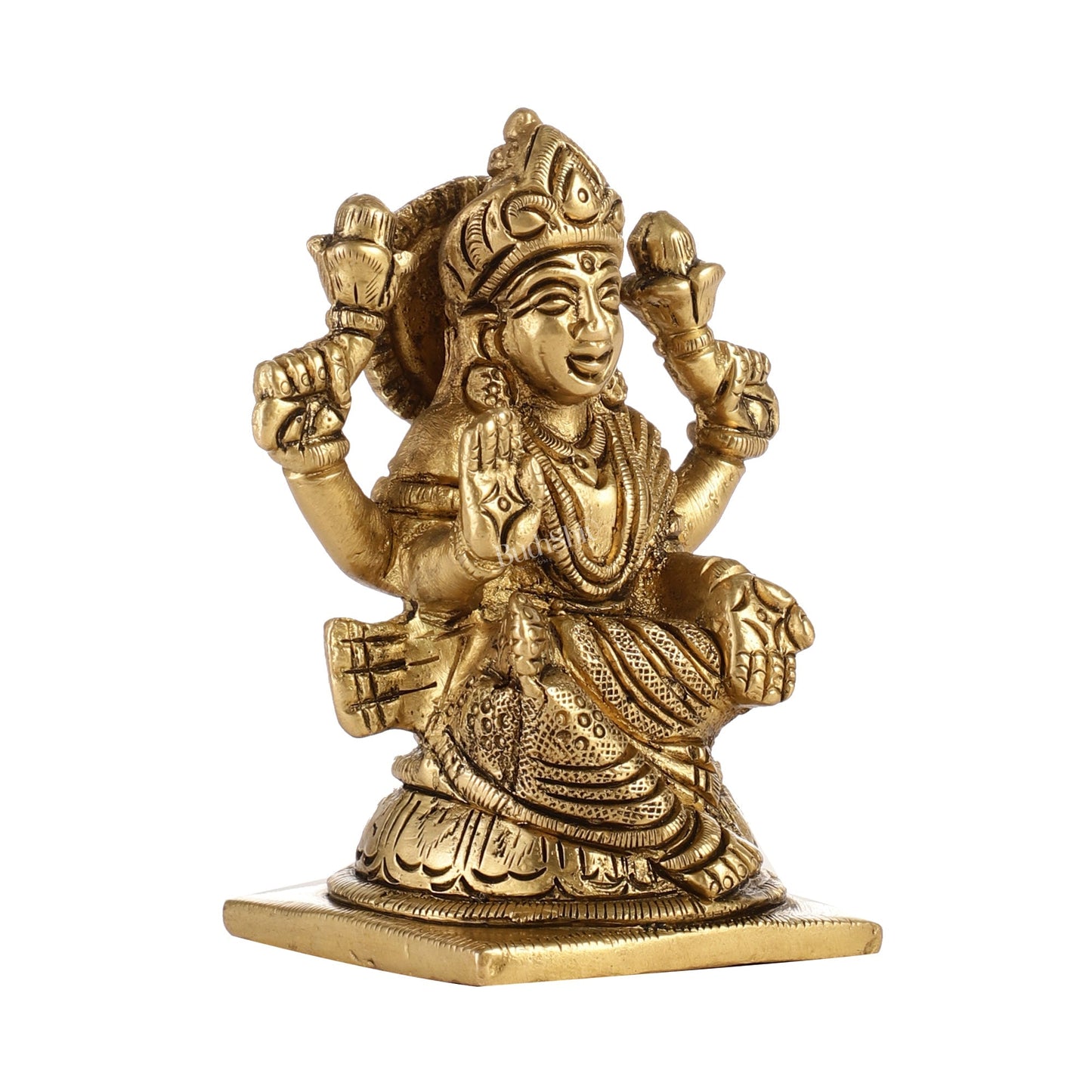 Elegant Brass Lakshmi Idol | Height 4 inch