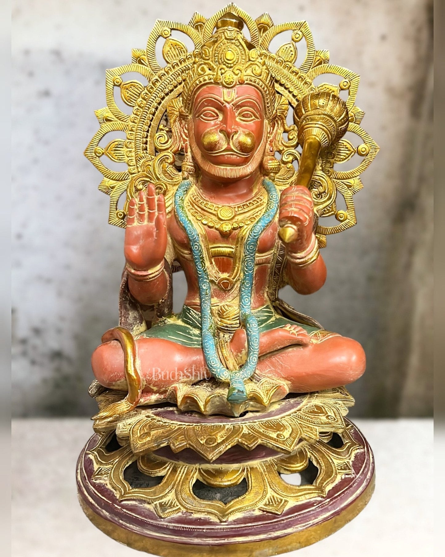 Elegant Brass Lord Hanuman Statue - 18 inch