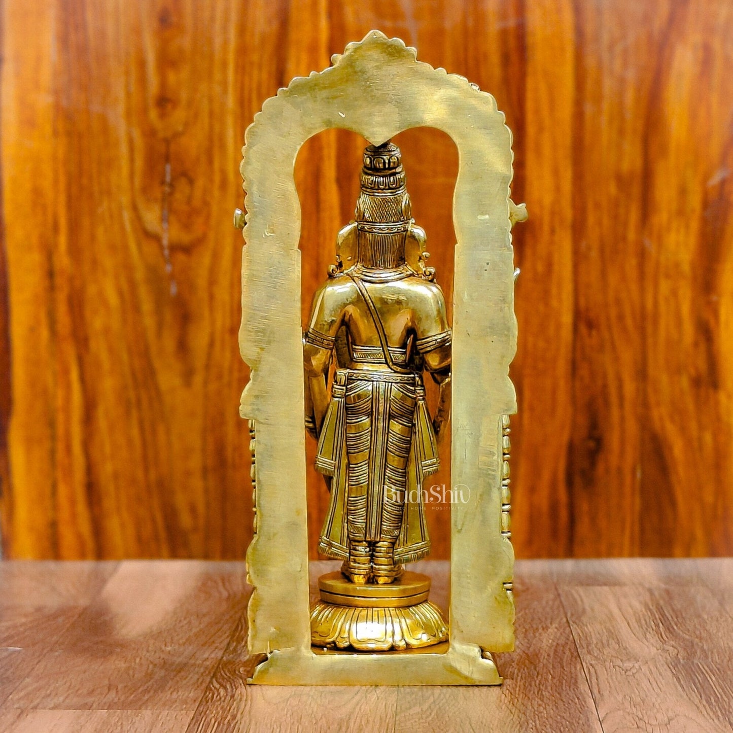 Exquisite 17-Inch Brass Tirupati Balaji Lord Venkateshwara with Frame and Hanging Mala