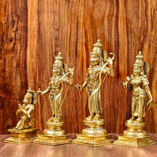 Exquisite 18-Inch Brass Ramdarbar Statues