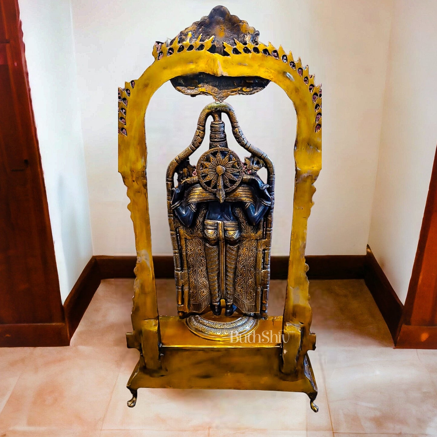 Exquisite 3ft Brass Tirupati Balaji Arch Statue | Superfine Craftsmanship