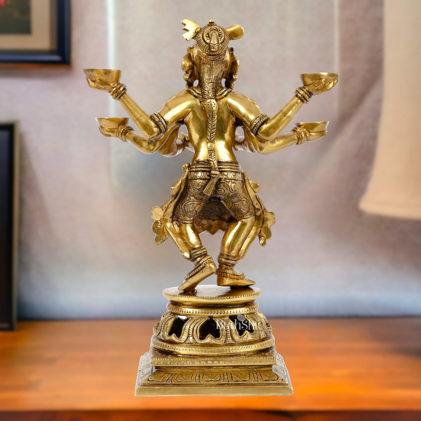 Exquisite Brass Deep Dancing Deep Lakshmi Pavaai Vilakku | 6 Arms | 14-inch