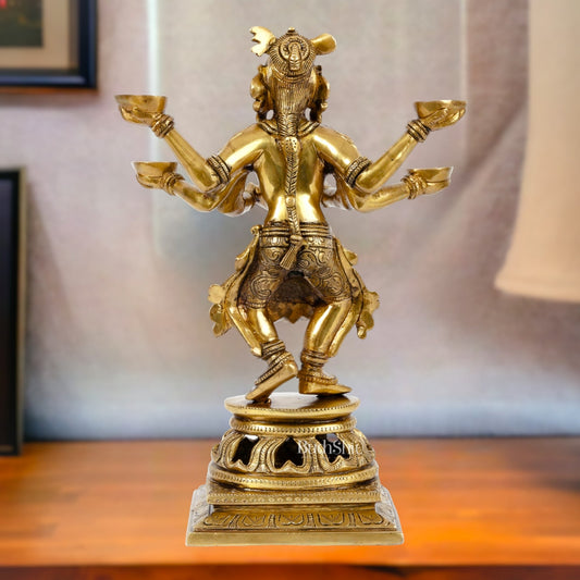Exquisite Brass Deep Dancing Deep Lakshmi Pavaai Vilakku | 6 Arms | 14-inch