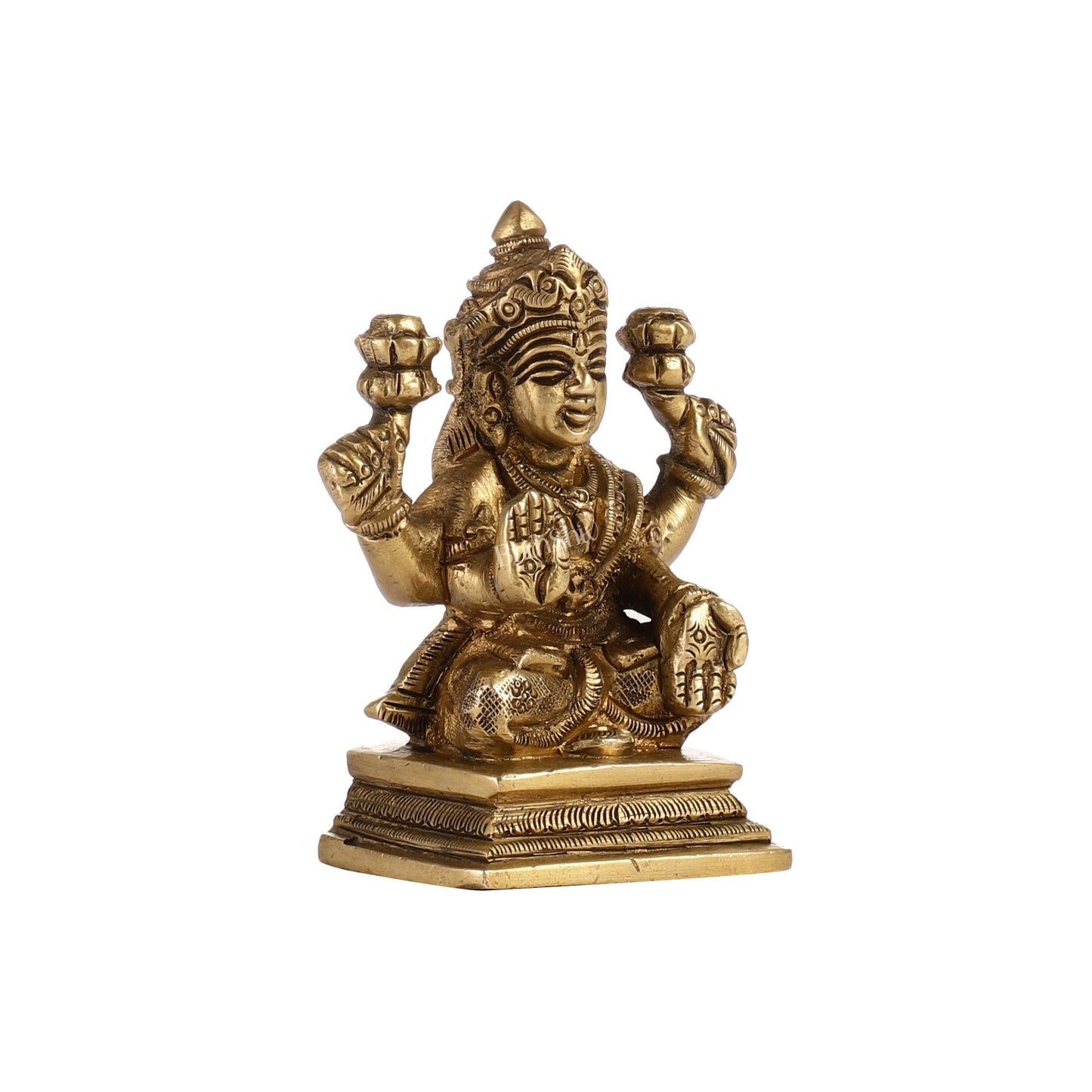 Exquisite Brass Lakshmi Idol | Height 3.5 inch