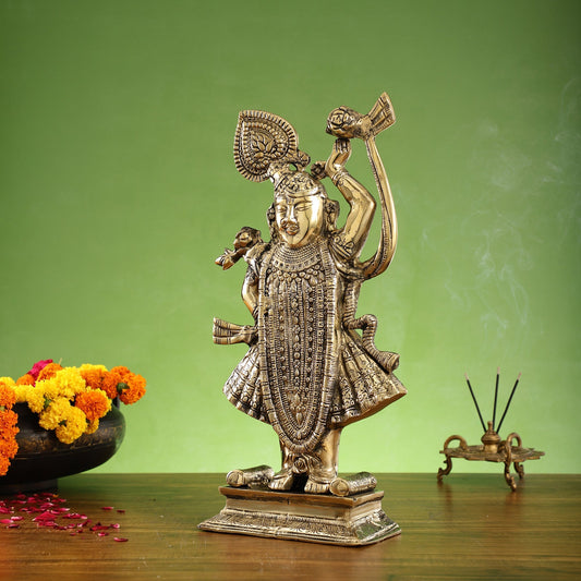 Exquisite Brass Shreenath ji Murti - 18 Inch