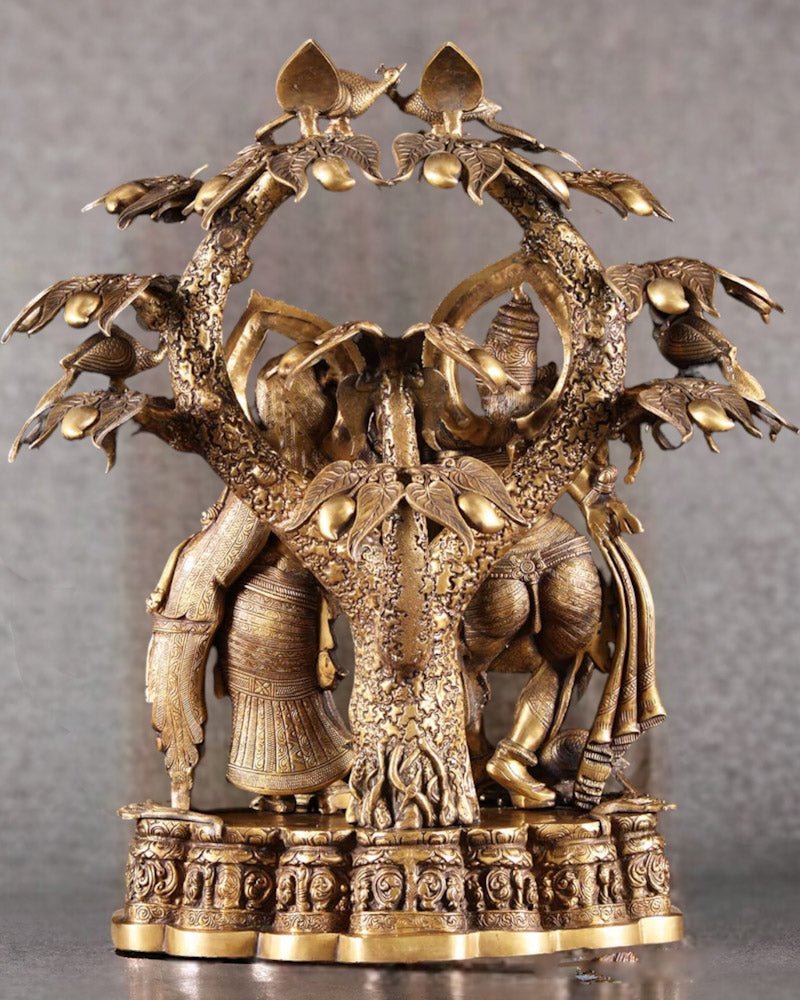 Exquisite Pure Brass Radha Krishna Sculpture – Large Size