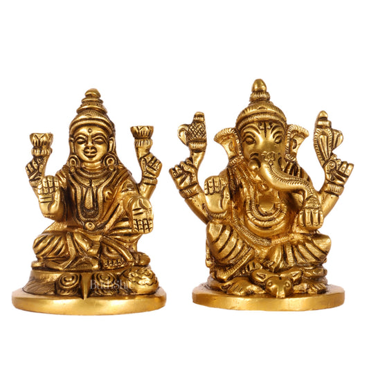 Ganesh lakshmi superfine brass idols 3"