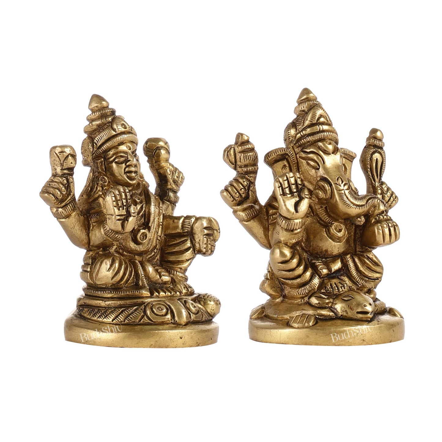 Ganesh lakshmi superfine brass idols 3"