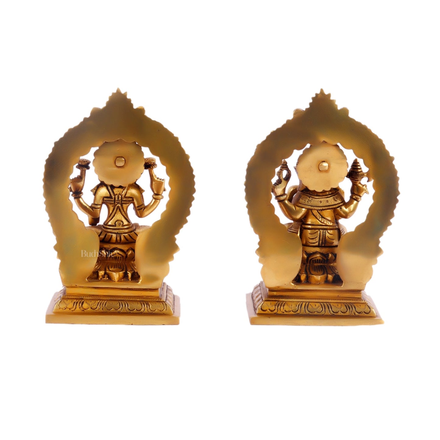 Ganesha Lakshmi Brass idols Superfine 7 inches