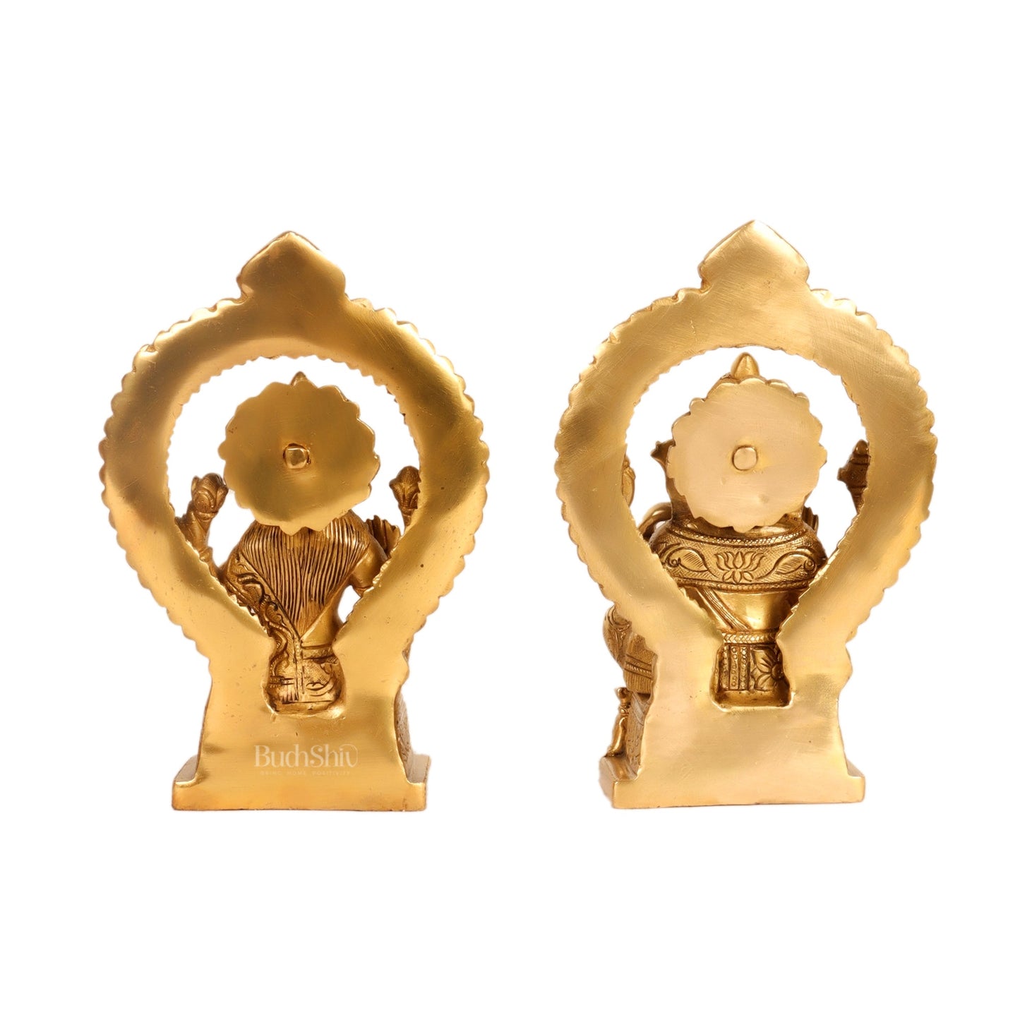 Ganesha lakshmi brass murti 8.5 inch