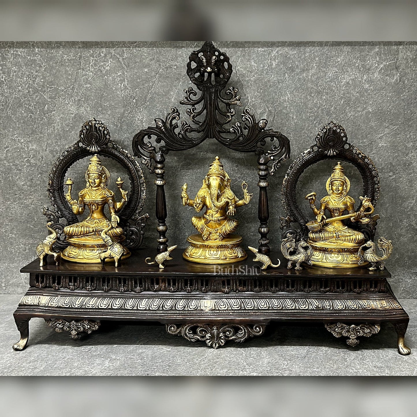Ganesha Lakshmi Saraswati Idol Set 21"