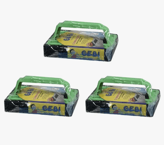 உயர்ந்த ஓடு சுத்தம் செய்வதற்கான சிராய்ப்பு ஸ்க்ரப்பருடன் கூடிய வரத் வென்ச்சர்ஸ் GEBI கமாண்டர் குளியலறை தூரிகை (பச்சை, 3 பேக்)