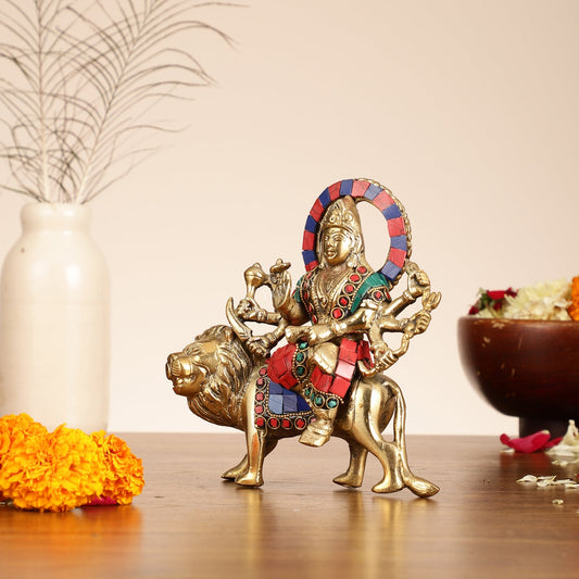 Brass durga mata idol 6 inch