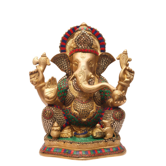 Handcrafted Brass Ganesha Statue 16 inch