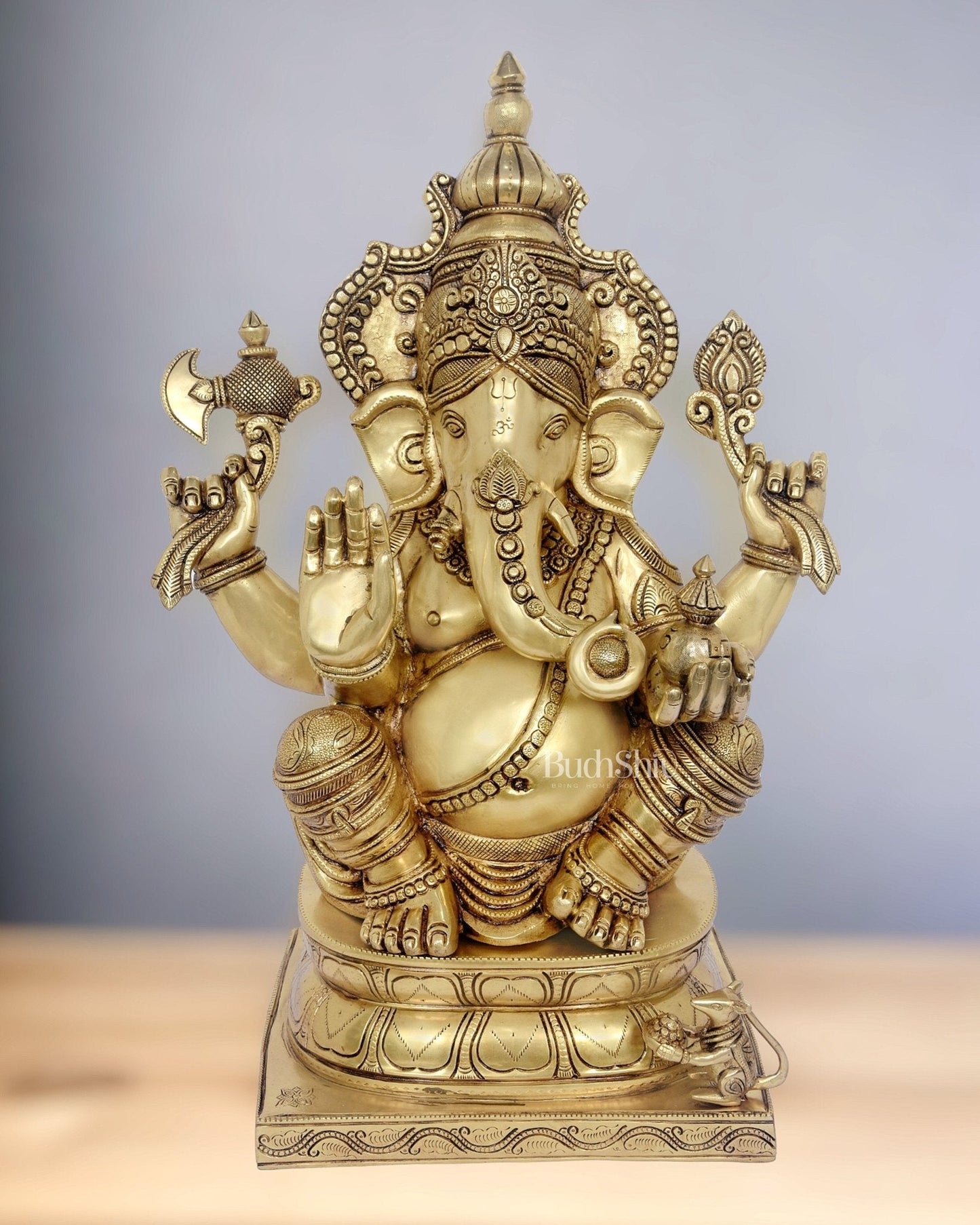 Handcrafted Brass Ganapati Statue - 24" Height