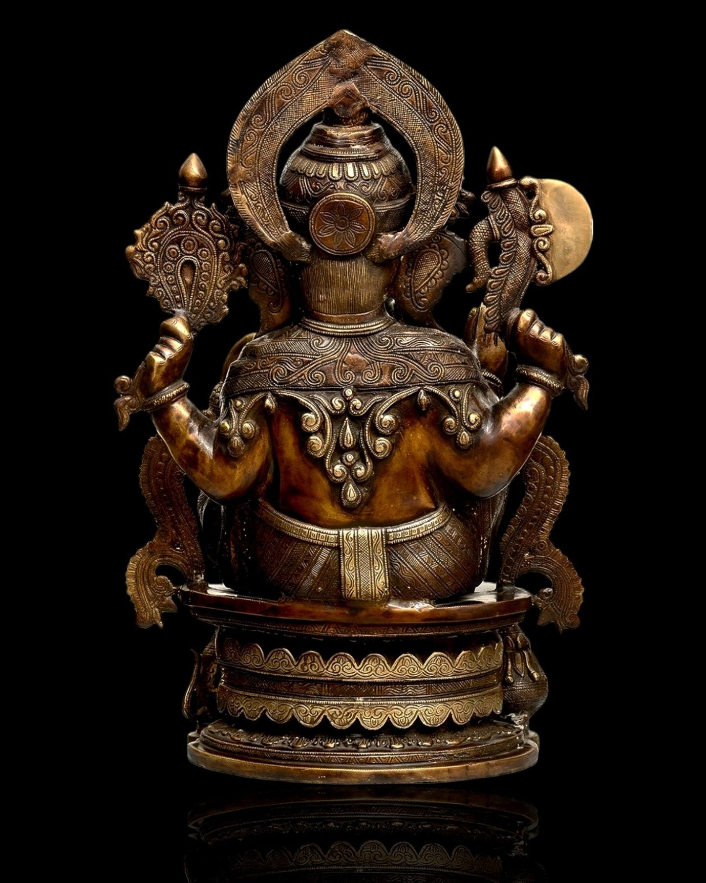Handcrafted Brass Ganesha Statue - 23" Antique tone