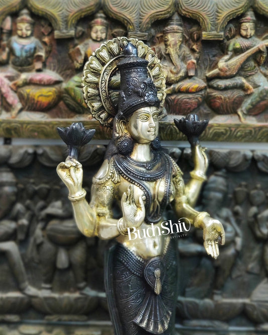 Handcrafted Brass Lakshmi Standing Statue 32"