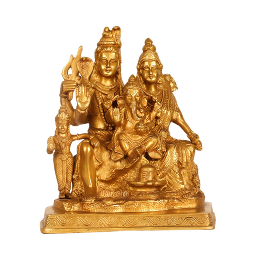 Handcrafted Brass Lord Shiva Parivaar Idol 10"