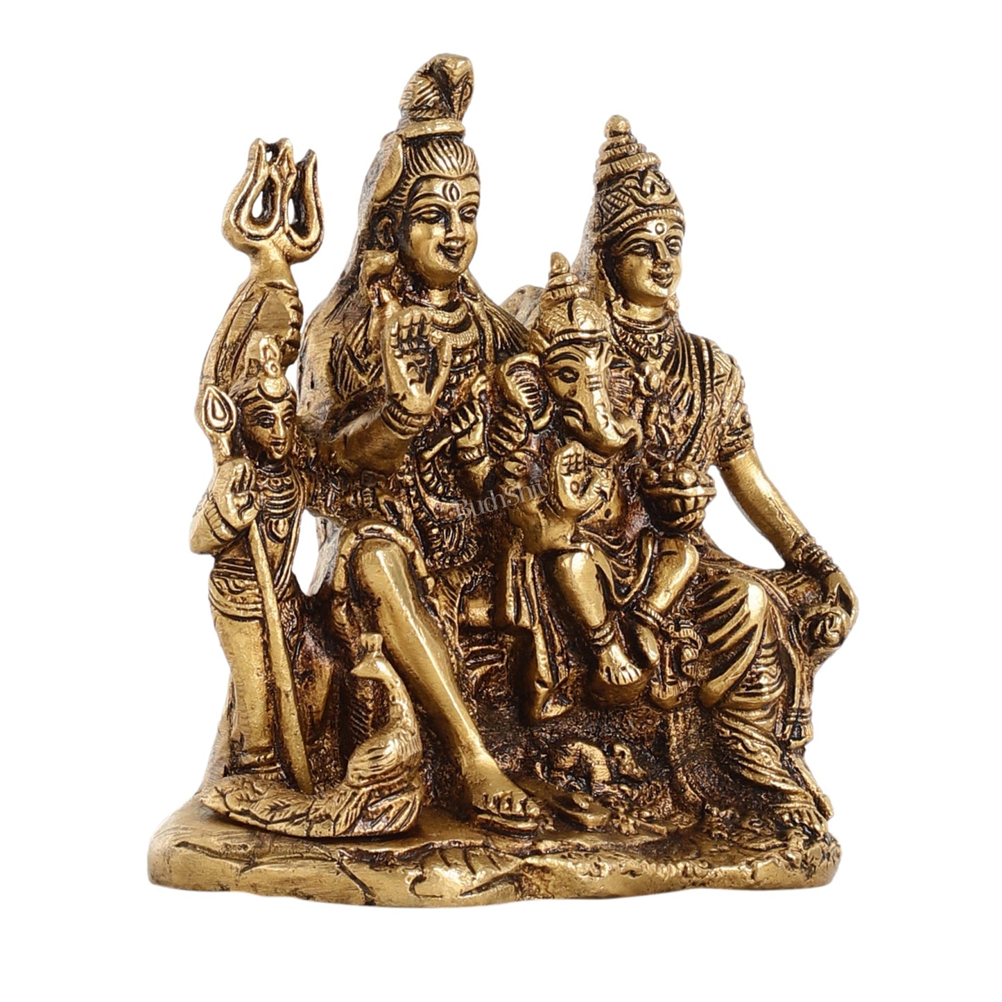 Handcrafted Brass Lord Shiva Parivaar Idol 6"