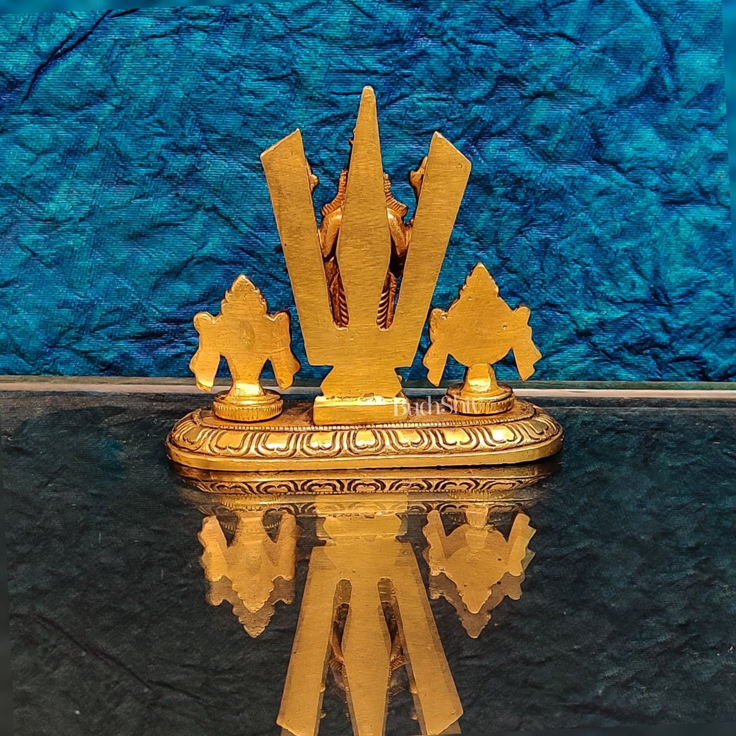 Handcrafted Brass Tirupati Balaji Idol | Shankh, Chakra, Namaha | 4 inch