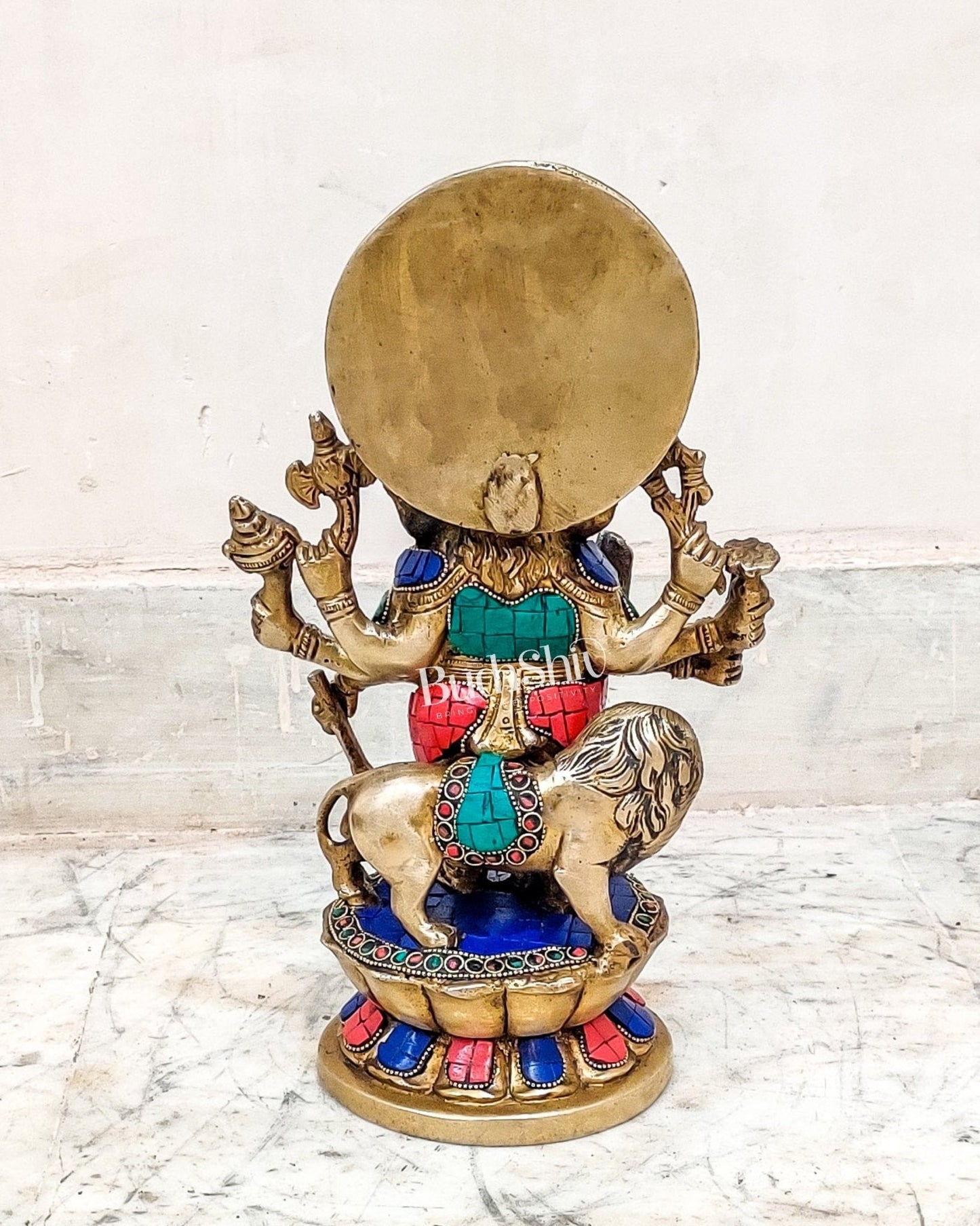 Handcrafted Dhrishti Ganesh Statue - Ward off Evil with Lord Ganesha Incarnation 12"