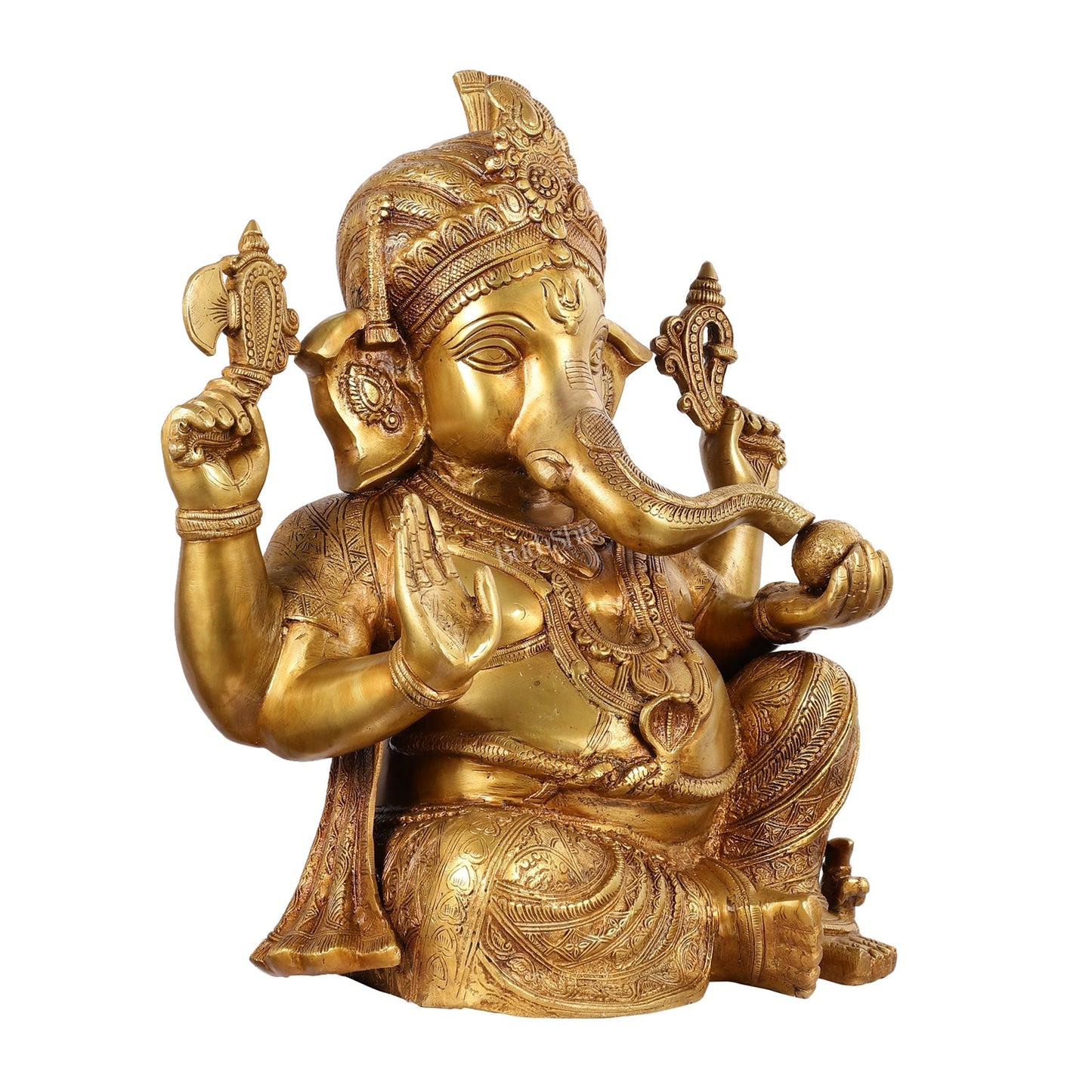 Handcrafted Brass Lord Ganesha Idol - 21"