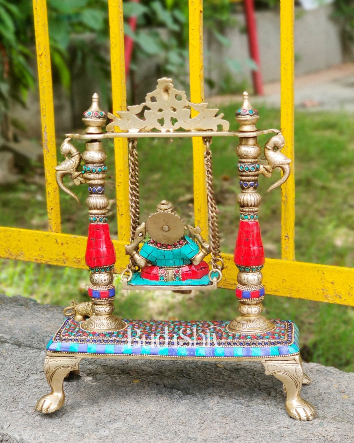 Handcrafted Pure Brass Ganesha Swing - 13.5 inches